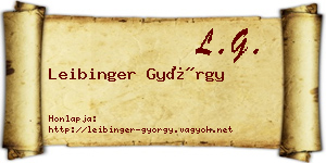 Leibinger György névjegykártya